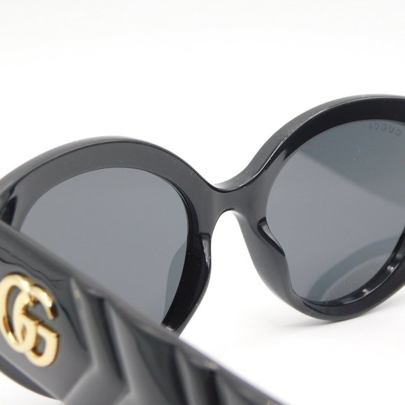 NEW GUCCI GG0809S 001 BLACK GREY CAT EYE WOMEN'S AUTHENTIC SUNGLASSES 52… - Picture 8 of 12
